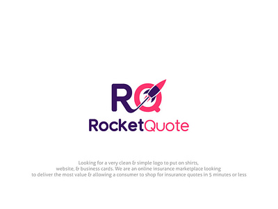 RocketQuote branding clean creative design icon rocket