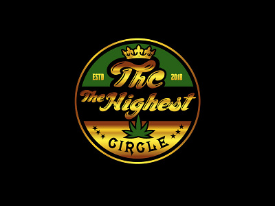 THC | The Highest Circle branding clean creative design flat icon illustration lettering logo marijuana vector