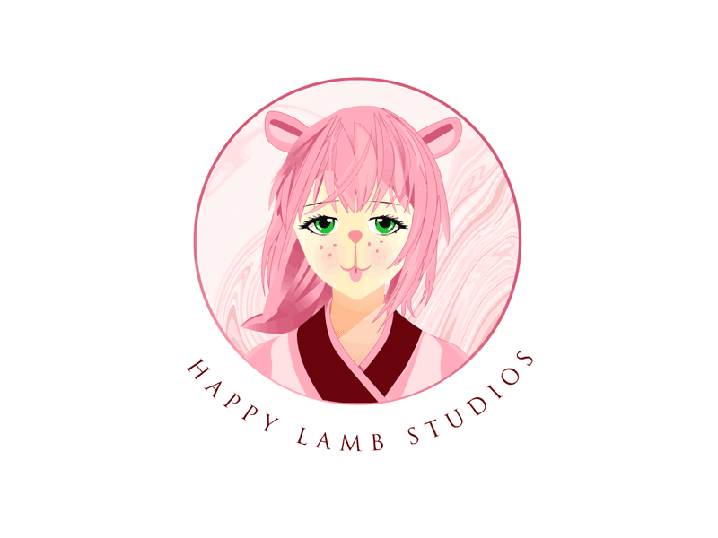 Happy Lamb Studios blink creative design eye blinking eye care girl happy illustrations lamb logo pink smile studiofotomalang