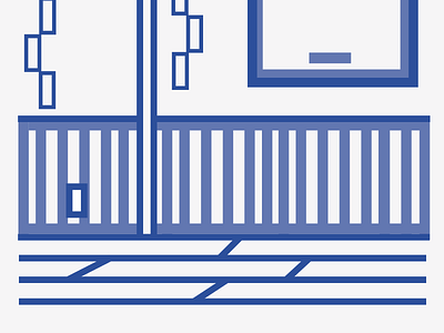 House Detail blue digital house illustration lines simple