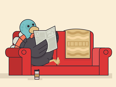 Turkey Day coffee couch laid back newspaper reading relaxation thanksgiving turkey