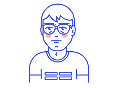 Self portrait avatar illustration line personal portrait simple vector