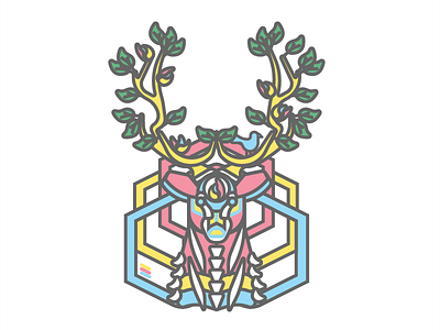 The Elk Spirit color design geometry graphic design illustration nature tribe