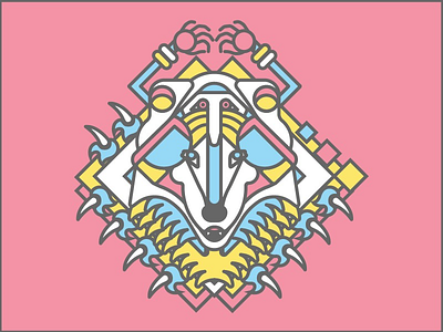 The Wolf Spirit color geometry graphic design illustration