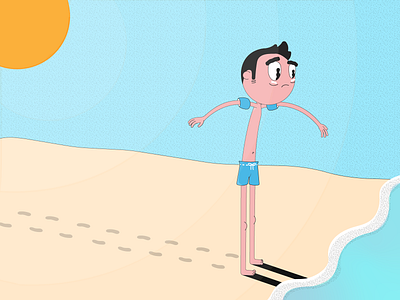 Sandy Tourist 2d character color funny illustration illustrator perspective texture