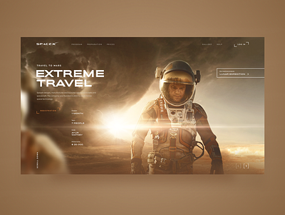 Travel to Mars dust interface marketing mars martian space spacex travel trip ui uiux ux