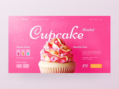 Cupcake candy composition cupcake layout main page rose sweets ui