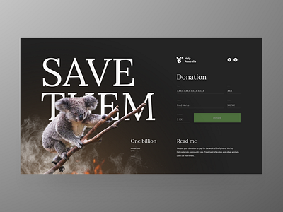 Australia's Aid (dark) application ui clean coala dark donate page ui