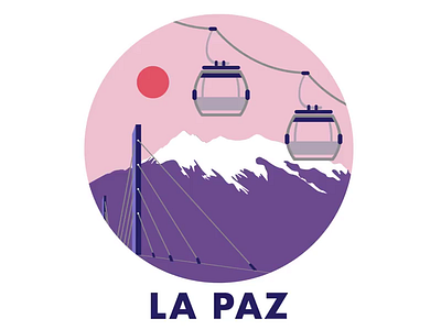 La Paz - Cable car gif animation gif bolivia design illustration mountain sunrise sunset ui