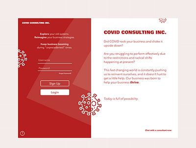 Sign Up Page - Covid Consulting consulting covid createaccount dailyui design designchallenge designdaily signup uidesign web