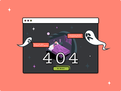 Daily UI - Day 8 - 404 Page boo dailyui dailyui008 dailyuiday8 designchallenge funny ghosts halloween haunting holiday illustration spooky ui uidesign uidesigner uxdesigner