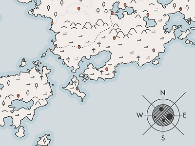 World map blue fantasy fictional illustraion islands map world