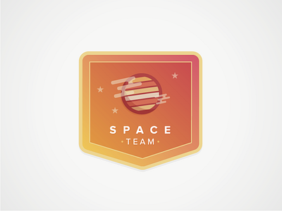 Spaceteam badge icon orange planet space