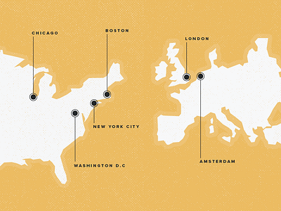 WeWork map cities illustration location map yellow