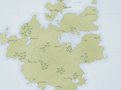 Map of Mahraden fantasy illustration land map ocean world