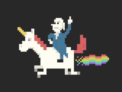 Quincy fuck yea illustration pixel president unicorn