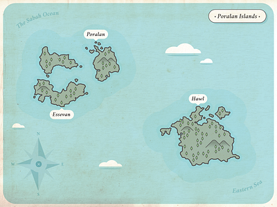 Poralan Islands fantasy illustration islands map ocean