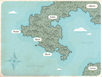 Fantasy map – Morel fantasy illustration islands map ocean world