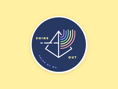 Shine Out lgbt pride prism queer rainbow sticker wework