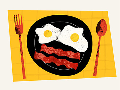 Eggs and Bacon bacon breakfast eggs food food illustration illustration vector