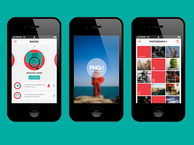 iPhone application PHQ4 application badges color design iphone photography phq4 ui