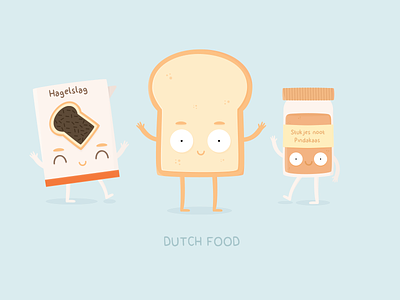 Welcome in Amsterdam amsterdam bread dutch food illustration peanut butter