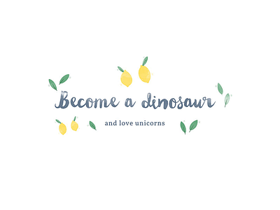 Becomeadinosaur logo becomeadinosaur lemon logo watercolor