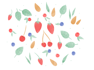 Fruity pattern fruits illustration watercolor