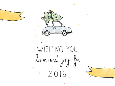 Love and Joy for 2016 2016 greetings happy new year illustration