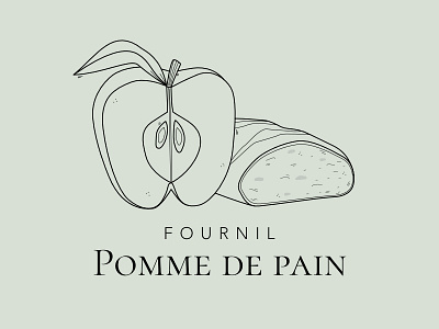 Pomme de pain Bakery apple bread fournil pomme de pain french bread logo pomme de pain bakery