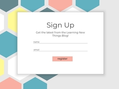 Sign Up Page 001 dailyui hexagons register signup