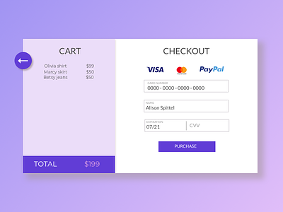 Credit Card Form 002 checkout credit card dailyui form