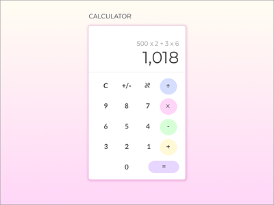 Calculator 004 calculator dailyui gradient pastel pink