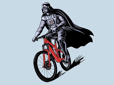 Vader MTB adobe illustrator bike bikes darth vader darthvader florida illustration mountain bike mountain bikes star wars starwars starwarsday vector art vector illustration