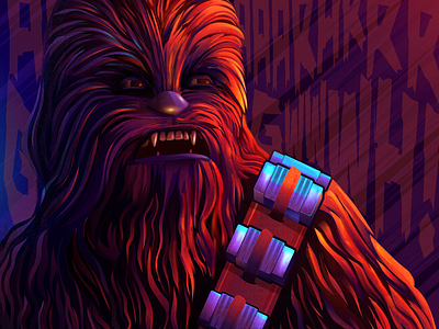 The wookie adobe illustrator chewbacca gradients movie art movie illustration star wars vector art