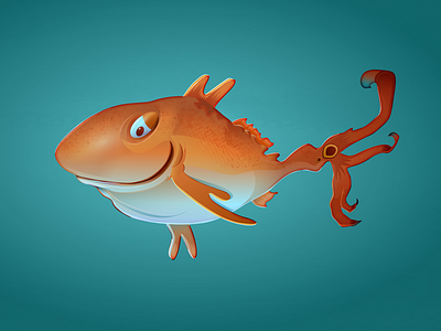 Vector redfish. Dr. Seuss style.