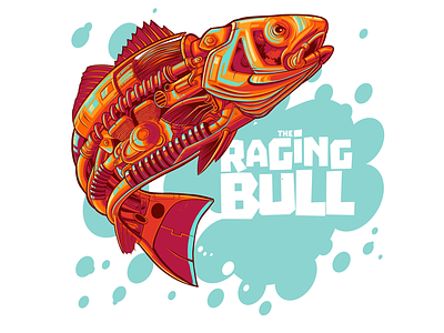 The Raging Bull fish fish logo logo design ocean animals ocean life