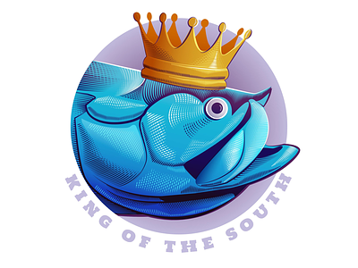 King of the South fish florida hatching logo ocean sea life tarpon vector