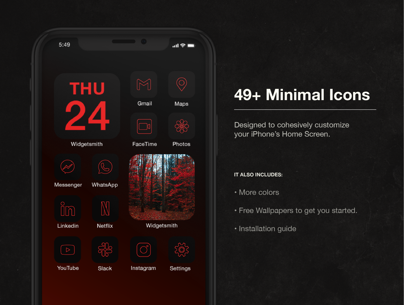 Modern iOS 14 Icons Bright Red by E49 CREATIVE on Dribbble