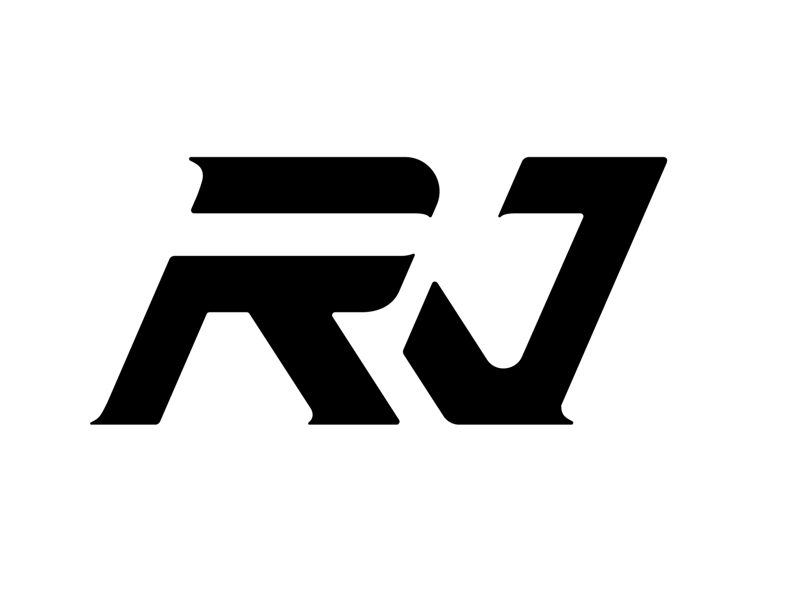 Cool and modern rj logo design Royalty Free Vector Image