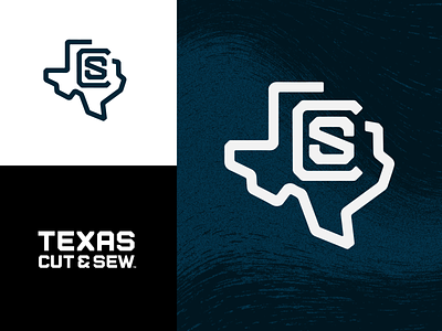 Texas Cut and Sew | brandmark, logo, mark, symbol cut and sew identity logo monogram navy pictogram texas