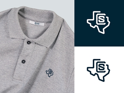 Texas Cut And Sew Branding brand branding cut logo navy sew symbol texas