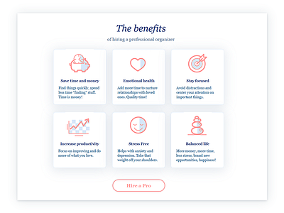 Benefits Page design | icon design benefits cards icon page section website