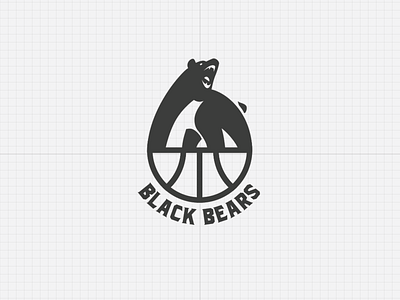 Black Bears Basketball Team Logo