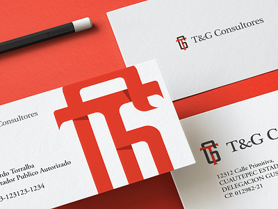 T&G Consultores | Accounting Firm | Branding and Logo brand branding branding design collateral e49creative logo mark minimal monogram serif