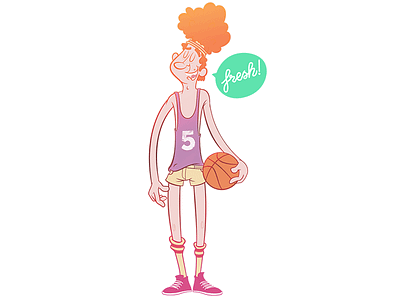 Hoop dreams basketball character colors fresh illustration