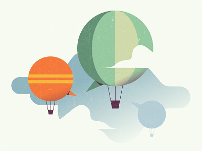 Communication balloon clouds editorial illustration sky