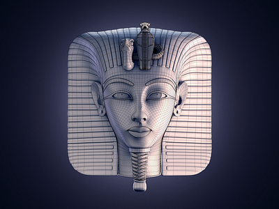 WIP - King Tut Icon 3d c4d clayrender egypt icon ios pharaoh tutankhamon tutankhamun wip wire wireframe