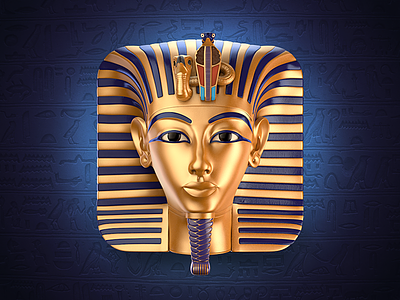Tutankhamun Mask Icon 3d c4d egypt gold golden icon illustration jerogliphic mask pharaoh snake tutankhamon tutankhamun