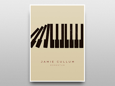 Jamie Cullum OFFICIAL Tour Poster 2013 black conceptual cullum domino dominoes illustration jamie keys letterpress momentum piano poster print